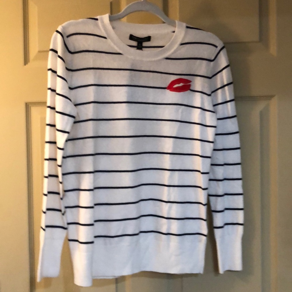 Ladies banana republic SMALL Wht stripe Lips NWT